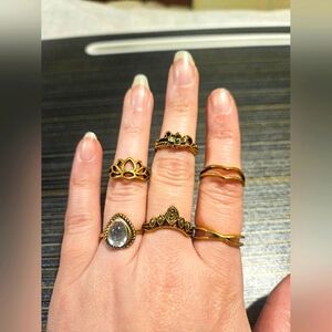 Set of Gold Stack Rings in Various Sizes